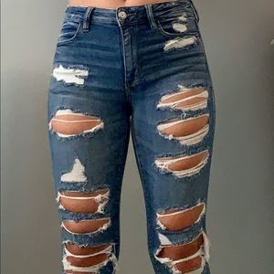 american eagle ripped high rise jeggings